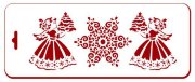 Новогодний трафарет "Ангелы и снежинка"