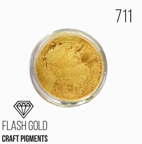Пигмент минеральный  CraftPigments "Flash gold", 10мл, сияющее золото Колер порошковый, Объем 10мл.  Производство Словения.