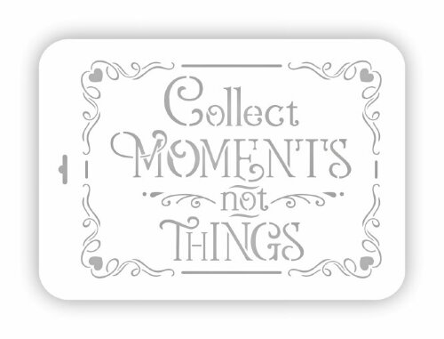 Трафарет А4 Винтажные постеры "Collect moments"  Трафарет многоразового использования. 31х22см. Россия