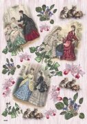 Рисовая бумага MondoDecoupage - дамы, дети и котята