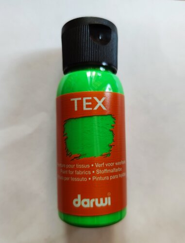 Краска для светлых тканей Darwi Tex 50 мм, цвет флюорисцентный зеленый закрепляется утюгом. Бельгия