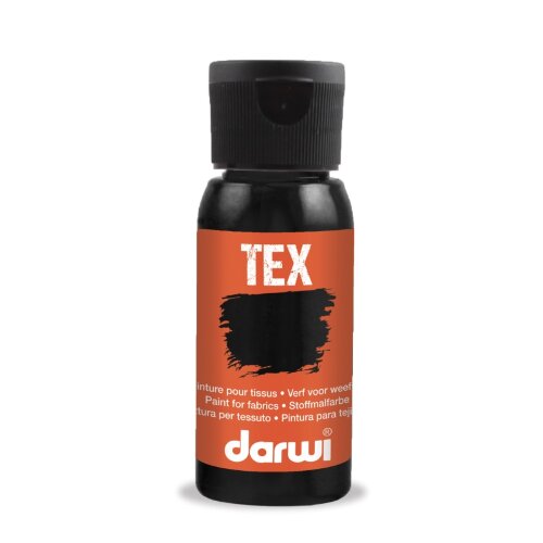 Краска для светлых тканей Darwi Tex 50 мм, цвет черный закрепляется утюгом. Бельгия
