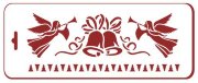 Новогодний трафарет бордюрный "2 ангела и колокольчики"