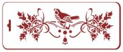 Новогодний трафарет бордюрный "Птичка и веточки"
