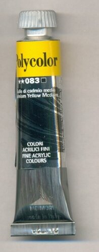 Акриловая краска Polycolor, 20 мл, кадмий желтый средний Объем 20 мл. Производство Италия (Maimeri).