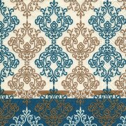Салфетка для декупажа - синие и золотые узоры