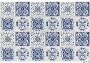 Декупажная карта  формата А4 - фоновая плиточка в синем