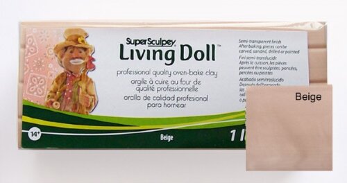 Полимерная глина Sculpey Living Doll  Beige / Кукольный бежевый 
454гр. Для изготовления кукол. Рolyform Products Company, США 
