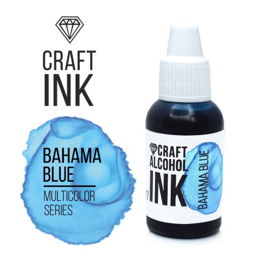 Алкогольные чернила Craft Alcohol INK, 20мл, цвет (Bagama Blue), багамский голубой Колер жидкий, Объем 20 мл.  Производство Словения.