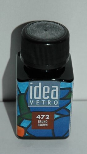 Краска для стекла Idea Vetro - №472 коричневый Объем 60 мл. Производство Италия (Maimeri). 