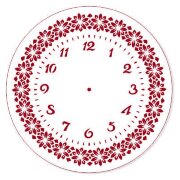 Трафарет циферблат 25см "Узор с цветами"