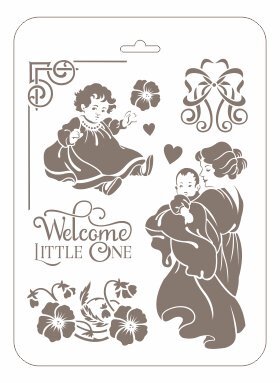 Трафарет Романтика - "Welcome little one" Трафарет многоразового использования. 31х22см. Россия