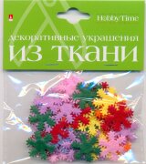 Набор снежинок разноцветных, ткань