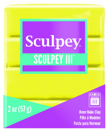 Полимерная глина Sculpey III, цвет лимонад 
48гр. Запекается при 130°С. Рolyform Products Company, США 
