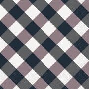 Салфетка для декупажа фоновая - черно-белые-сизые ромбы 