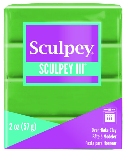 Полимерная глина Sculpey III, цвет стручковая фасоль 
48гр. Запекается при 130°С. Рolyform Products Company, США 
