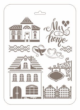 Трафарет Романтика - "My home" Трафарет многоразового использования. 31х22см. Россия