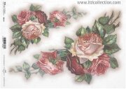 Рисовая бумага формата А4 - розы в углах