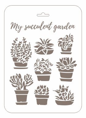 Трафарет Романтика - "Me Succulent Garden" Трафарет многоразового использования. 31х22см. Россия