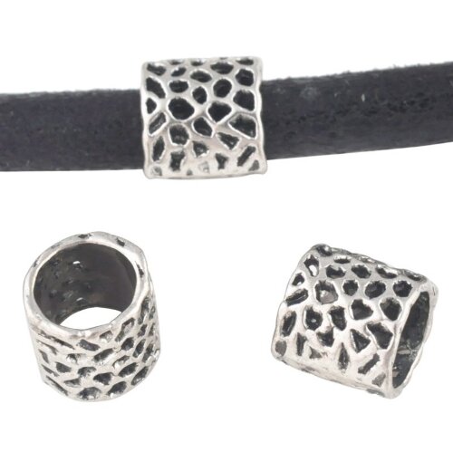 Бусина металлическая с большим отверстием, леопард металл. 8mm (отверстие 6mm). Россия 
